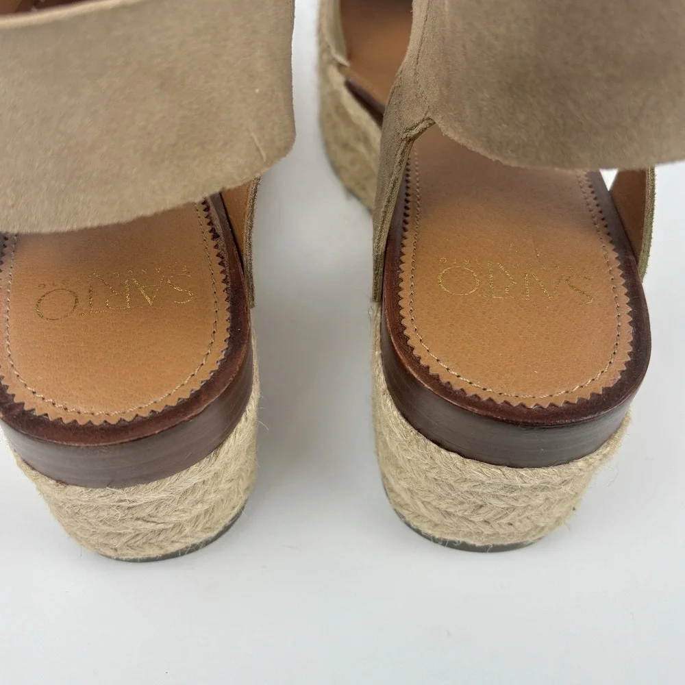 Sarto Franco Sarto A-LEO Suede Espadrille Platform Sandals Tan 9.5M